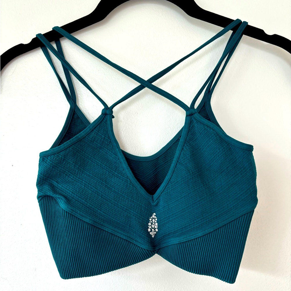 FP Free People Movement Teal Blue Strappy Sports Bra XS/S